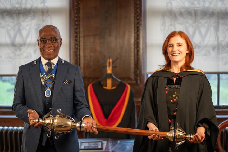 David Bourne and Marianne Pughe with Mace