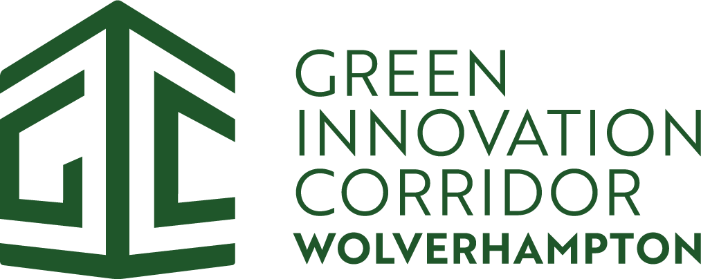 Green version of GIC logo. The icon with a G or the left and a C on the right with an I in the centre