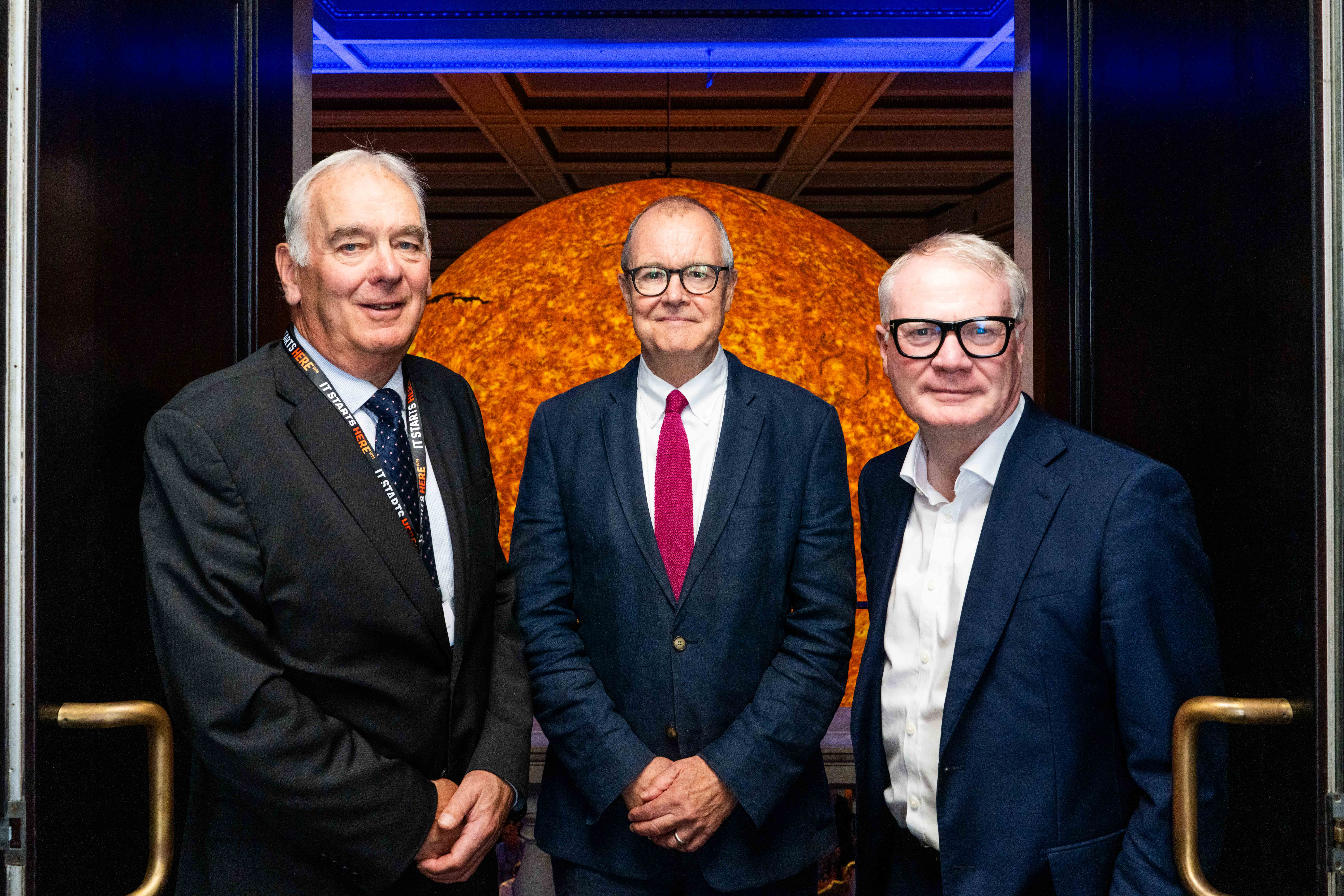 (L to R): Mike Wright, Chair of the West Midlands Innovation Board; Lord Vallance, Minister for Science, Innovation, Research and Nuclear; and Richard Parker, Mayor of the West Midlands.