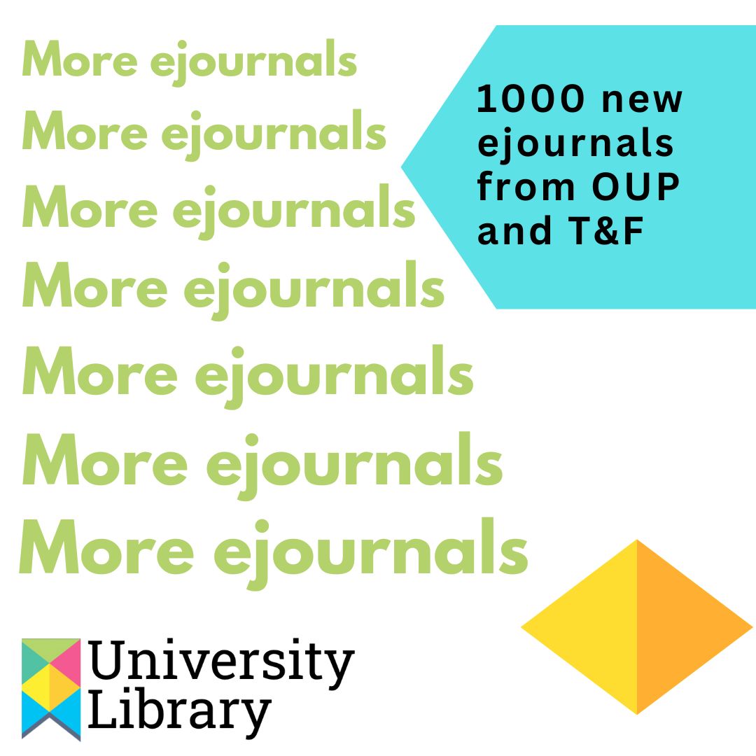 New ejournals available via the Library