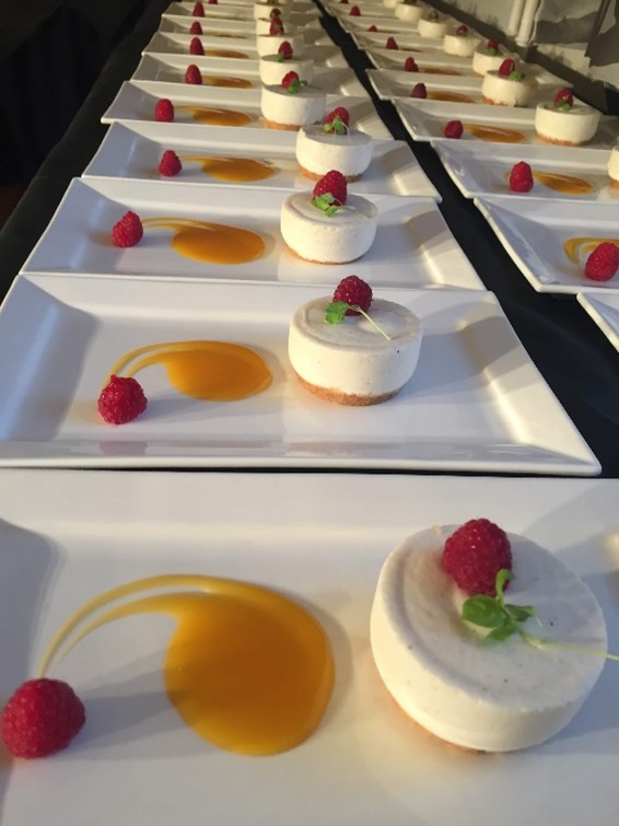 Picture of dessert prepared and lined up ready