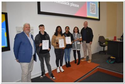 students getting certificates