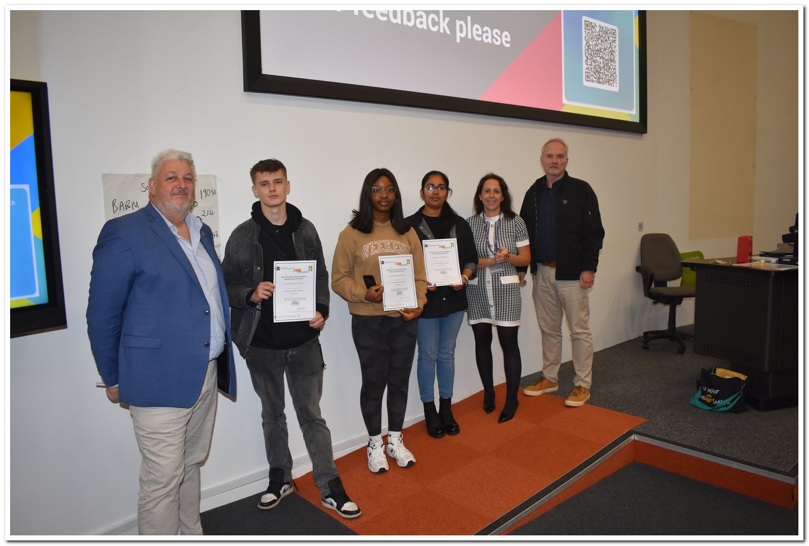 students getting certificates