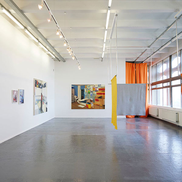 Exhibition of various artworks from British Art Show 9, on display in the School of Art. Including 2 paintings