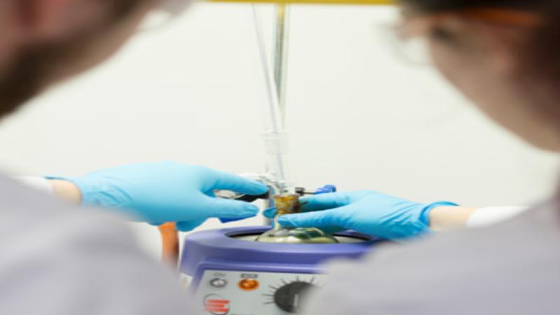 Students conducting an experiment in a laboratory