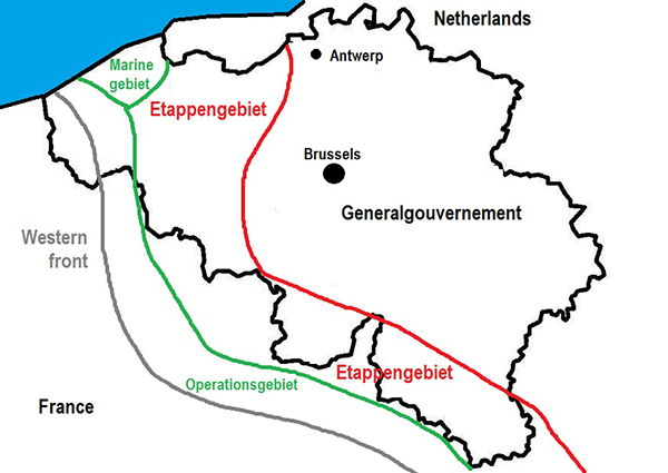 Map of Occupied Belgium