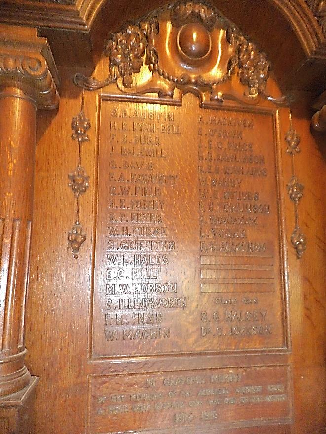 Moor Green Memorial plaque