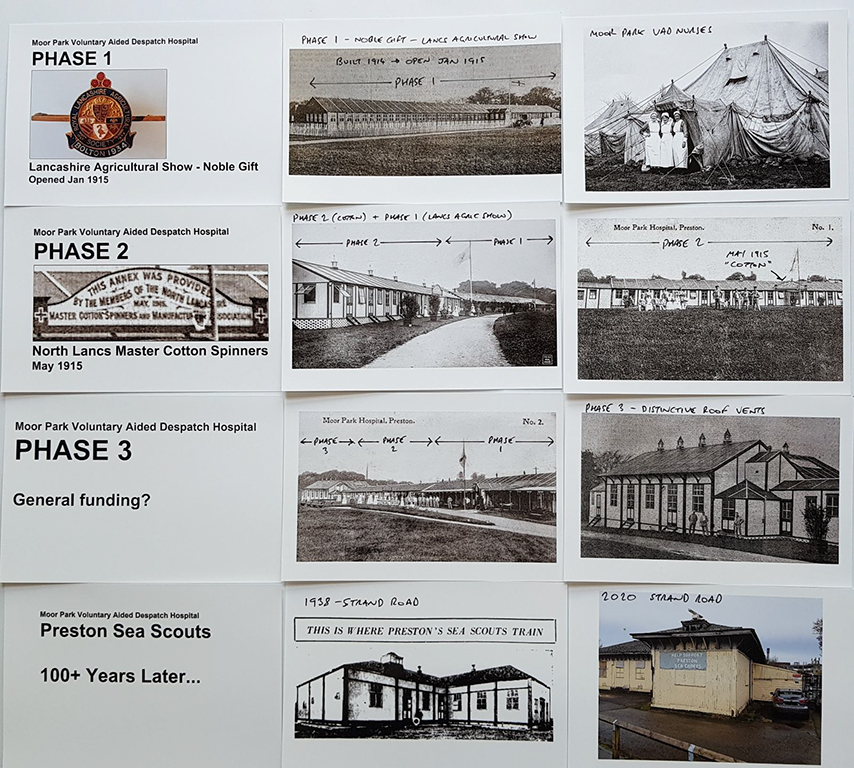 Moor Park VAD Hospital - Phases of Development  (Source: Author’s collection and Preston Digital Archive)