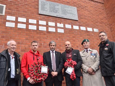 Paul Tisdale and other Club representatives at the commemoration of the outbreak of the First World War