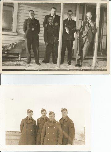 Group photos of Don Homer with crew mates, possibly taken in Canada. Photo J. Broad