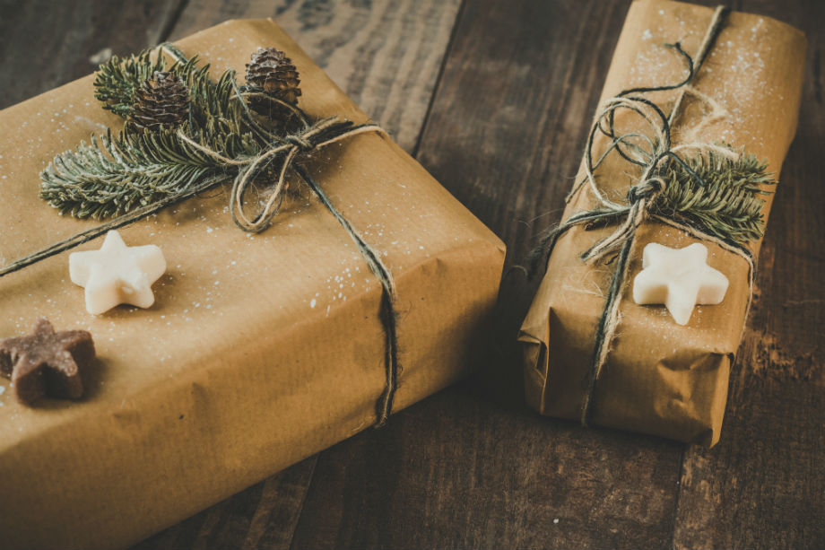 Brown paper wrapped gifts 920