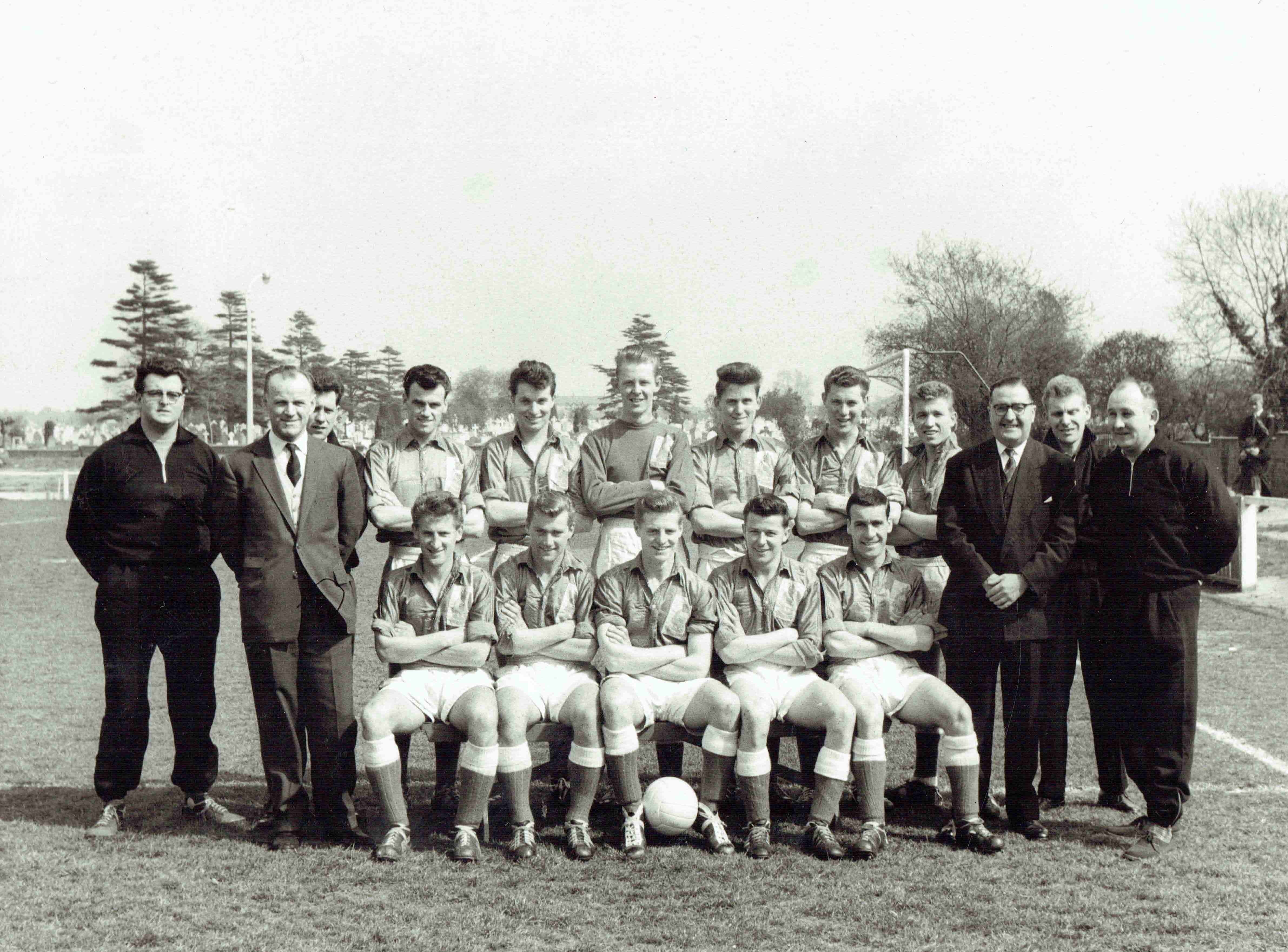 A black and white image of 29 Coy Royal Army Ordinance Corps Football Team