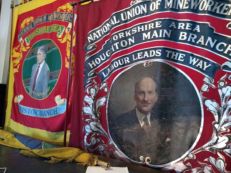 Banners of Dennis Skinner and Clement Attlee