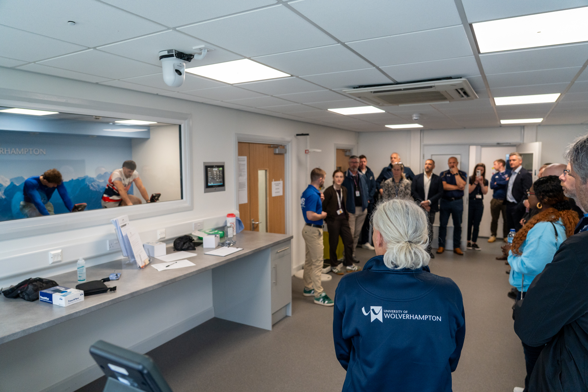 Tour of the heat chamber for sports performance at Walsall Campus