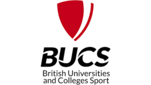 British Universities and Colleges Sport 2023 logo, a red shield design displaying the BUCS acronym