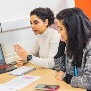 Students working together collaboratively on a project