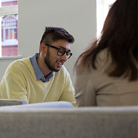 Student getting support