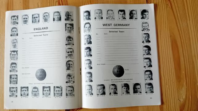 1966 World Cup Final Programme Team Information
