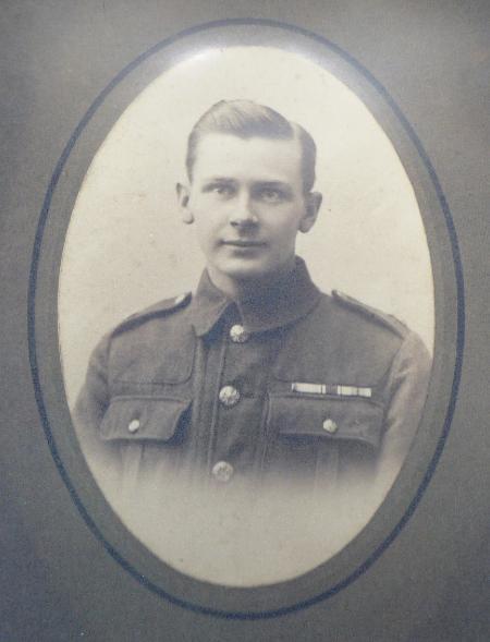 Private Charles Reuben Clements in army uniform at the end of the Great War