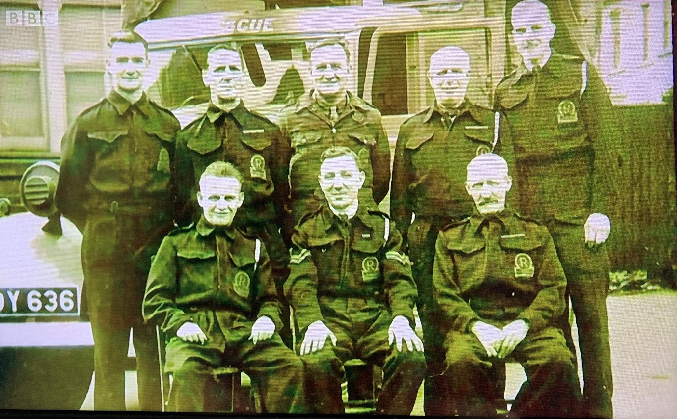 Albert William Brittan (front row, centre) – Author’s photo of screenshot from ‘Antiques Roadshow’