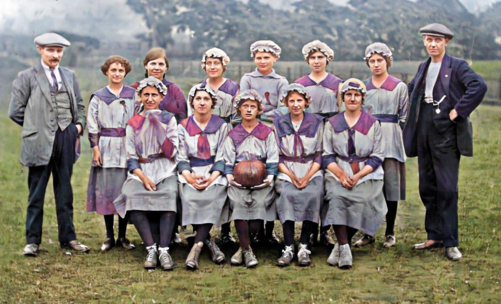 Cleator Mills Ladies thread workers played in several matches during 1917. Image courtesy of Cumbria Archives.