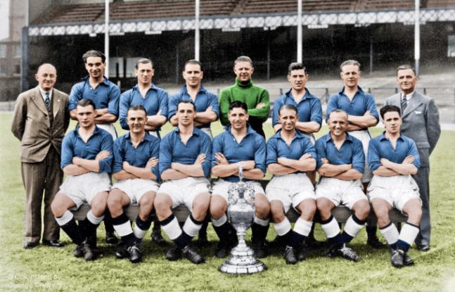 The Everton FC 1938/39 team (colourised by George Chilvers)