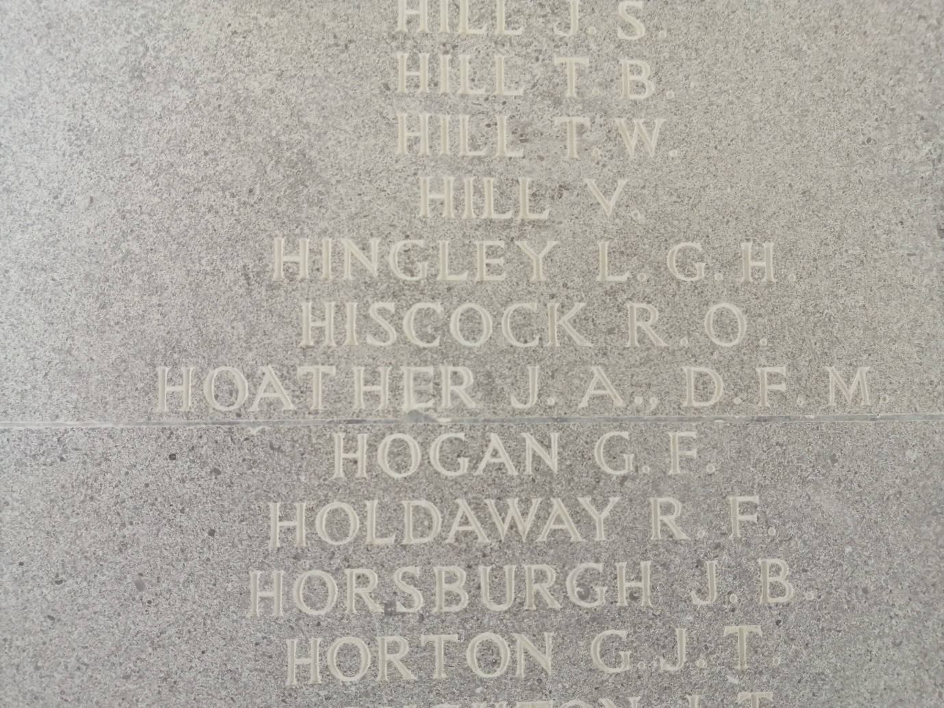 James Hoather Panel at Runnymede Memorial (Nigel Stevens, CWGC)