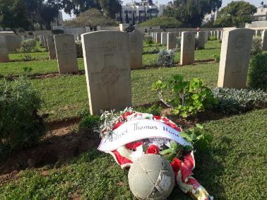 Wreath Laying for Gaza footballer