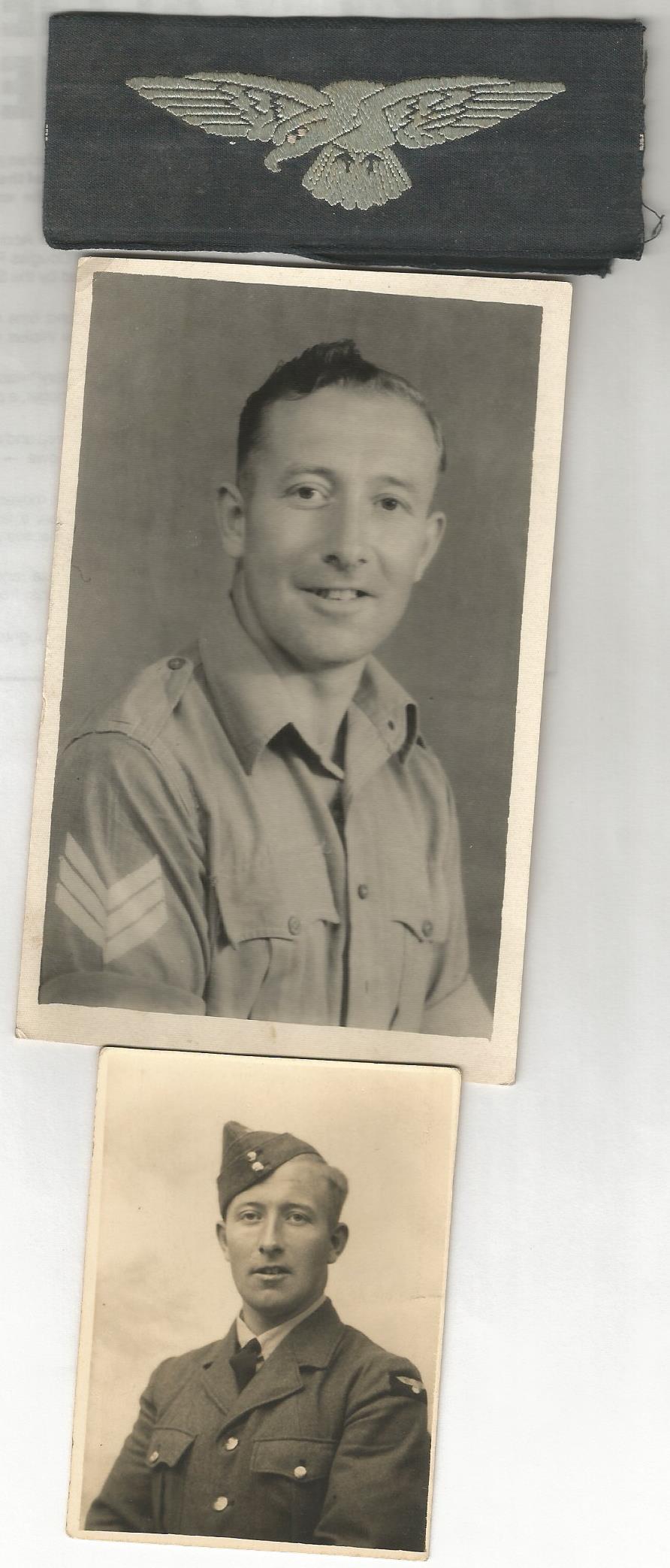 John Lowe in uniform along with his RAF badge