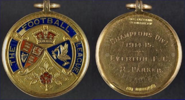 Bobby Parker's 1914-15 League Winner's Medal