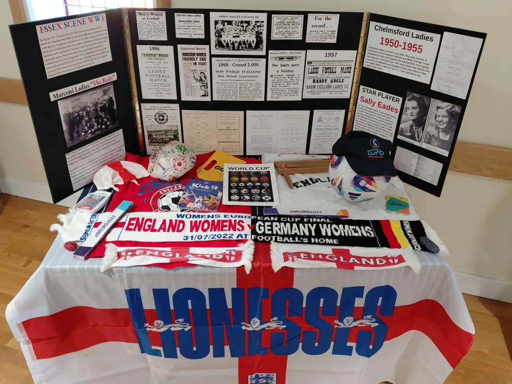Exhibition Stand Featuring Early and Modern Women’s Football Artefacts and Stories