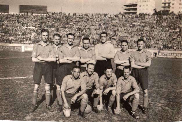 Tommy Lawton, Joe Mercer, Frank Swift, Matt Busby and Colleagues on Army Football Duty