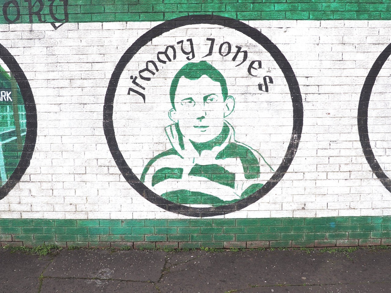 Mural to Belfast Celtic’s Jimmy Jones, near Falls Road in Belfast